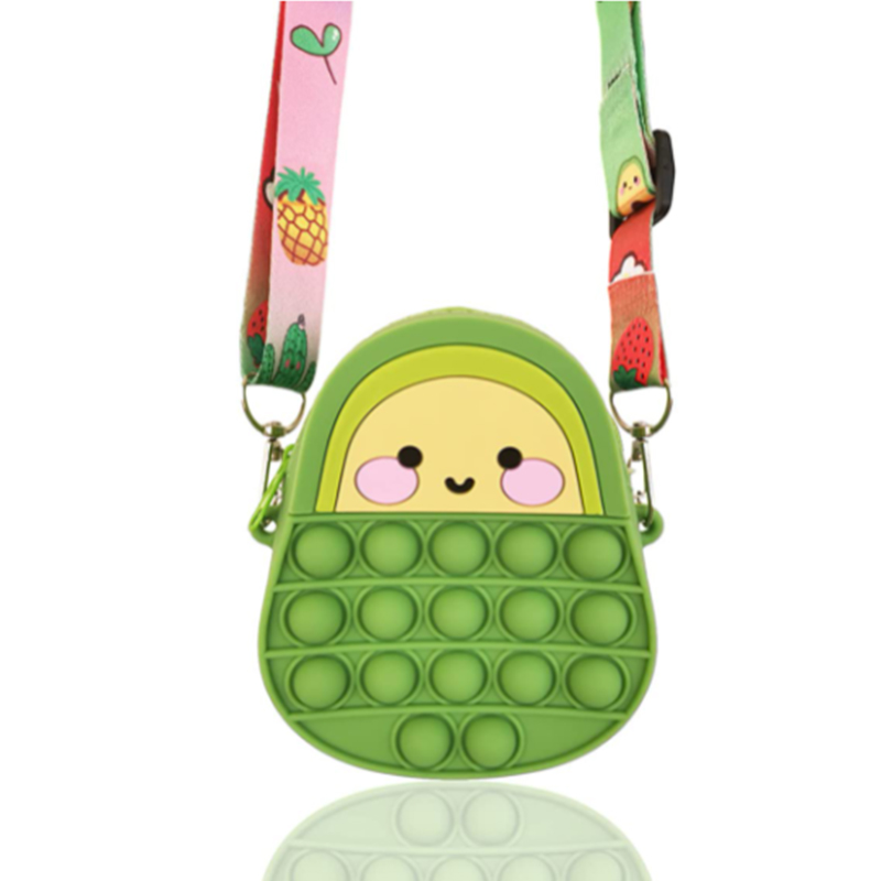 Pequeñas frutas Fidget Juguetes paraniñas, alivie el estrés Sillicone Push Bubble Sensory Toys Bags Bag