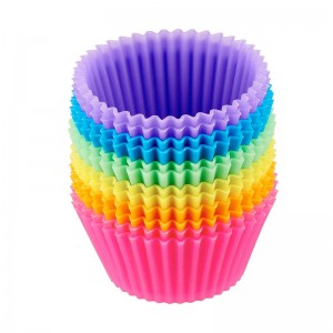 Muffin de cupcake de silicona antiadherente, tazas para hornear