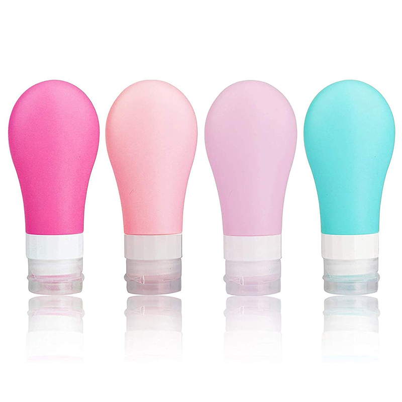 Botellas de viaje a prueba de fugas de silicona 4 Pack, contenedores para artículos de aseo